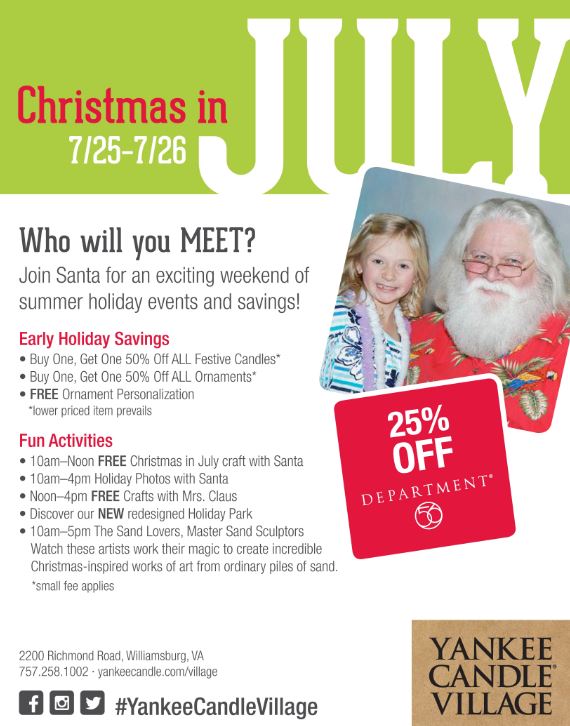 Yankee Candle Military Discount Program & Christmas in July Event